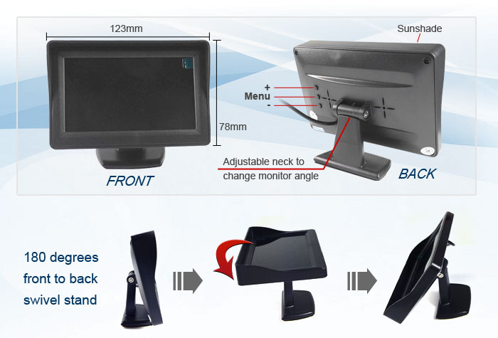 4.3 inch Monitor Reversing Camera