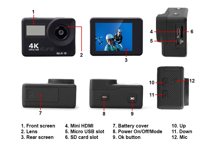 action camera buttons