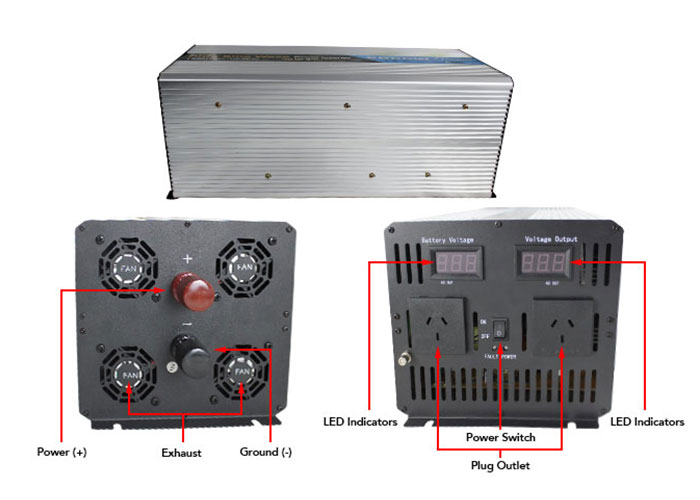 5000W Pure Sine Wave Inverter Labels