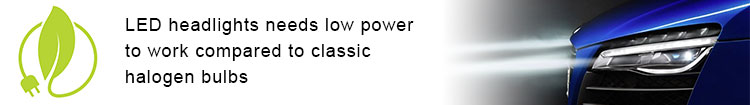 low power consumption graphic on headlights