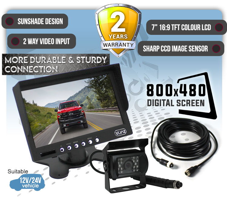 4 PIN Reversing Camera HD LCD Monitor with Advanced Cable 20M