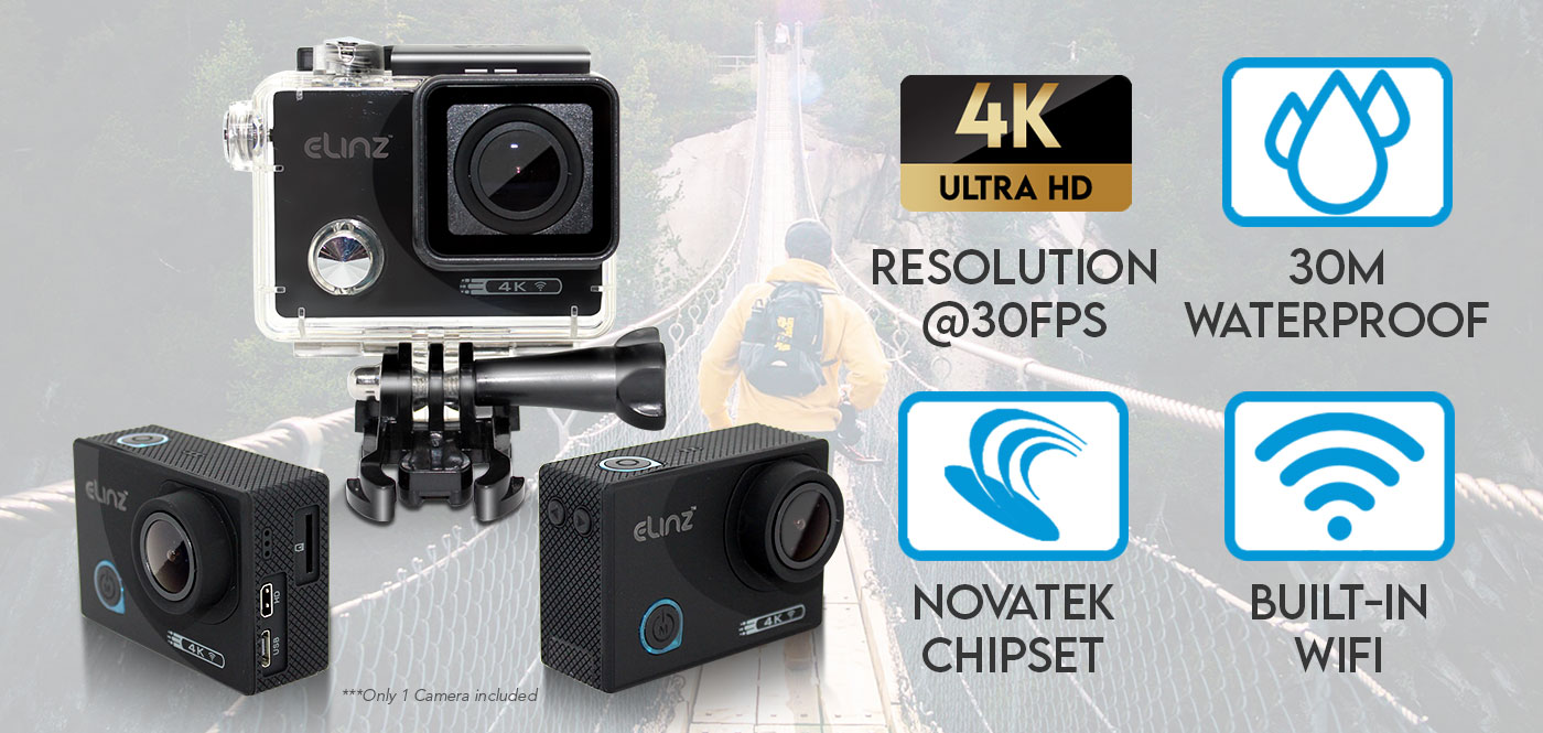 4K Ultra HD Sports Action Camera Wifi Waterproof