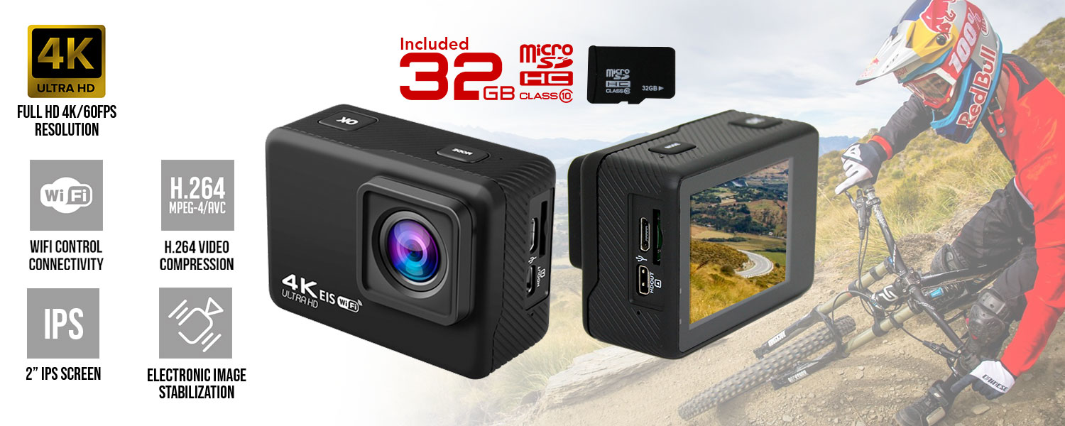 4K HD Sports Action Camera @60FPS