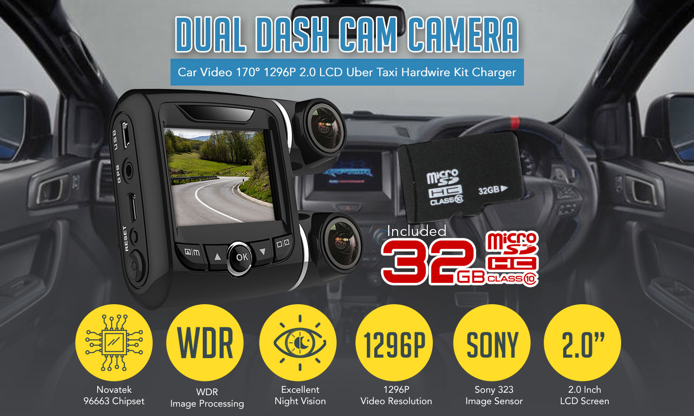 Dual Dash Cam 1296P