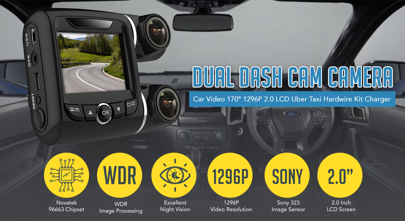 Dual Dash Cam 1296P