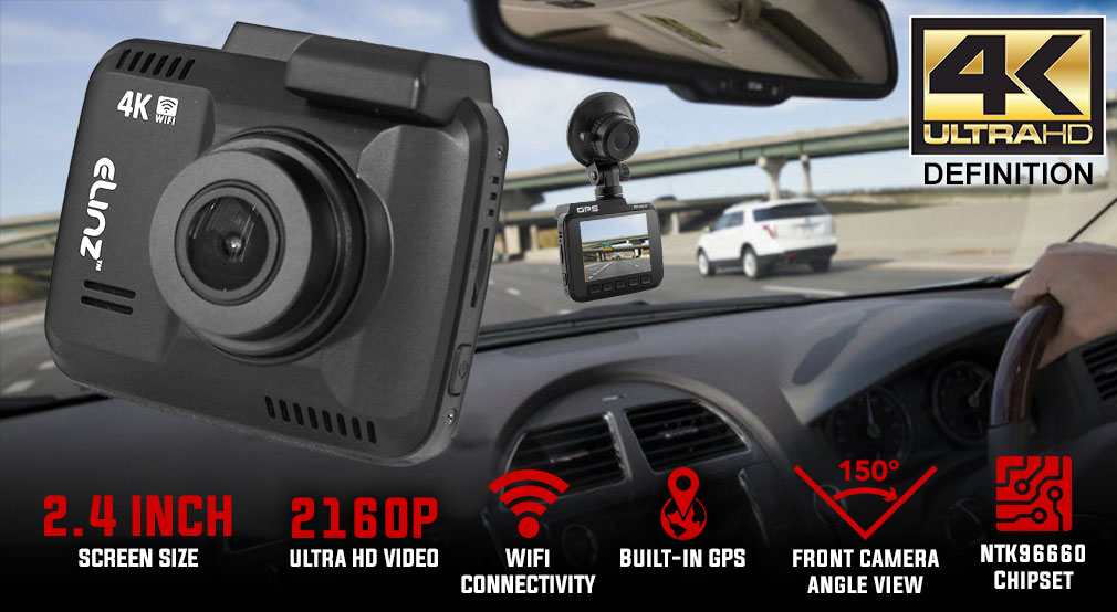 Dash Cam Car Video Camera Recorder 2160P WIFI GPS HDMI 4K Ultra HD Elinz