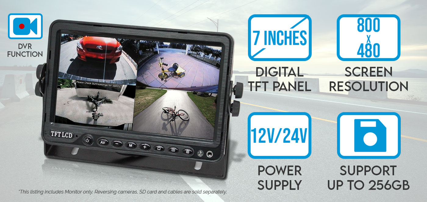 7 inch DVR 4CH  Reversing Camera Kit