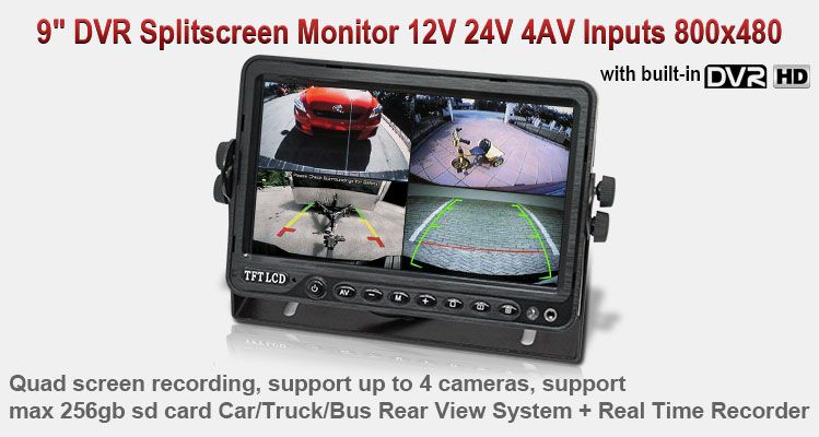 7 inch DVR 4CH Realtime Reversing Recording CCD Camera Kit