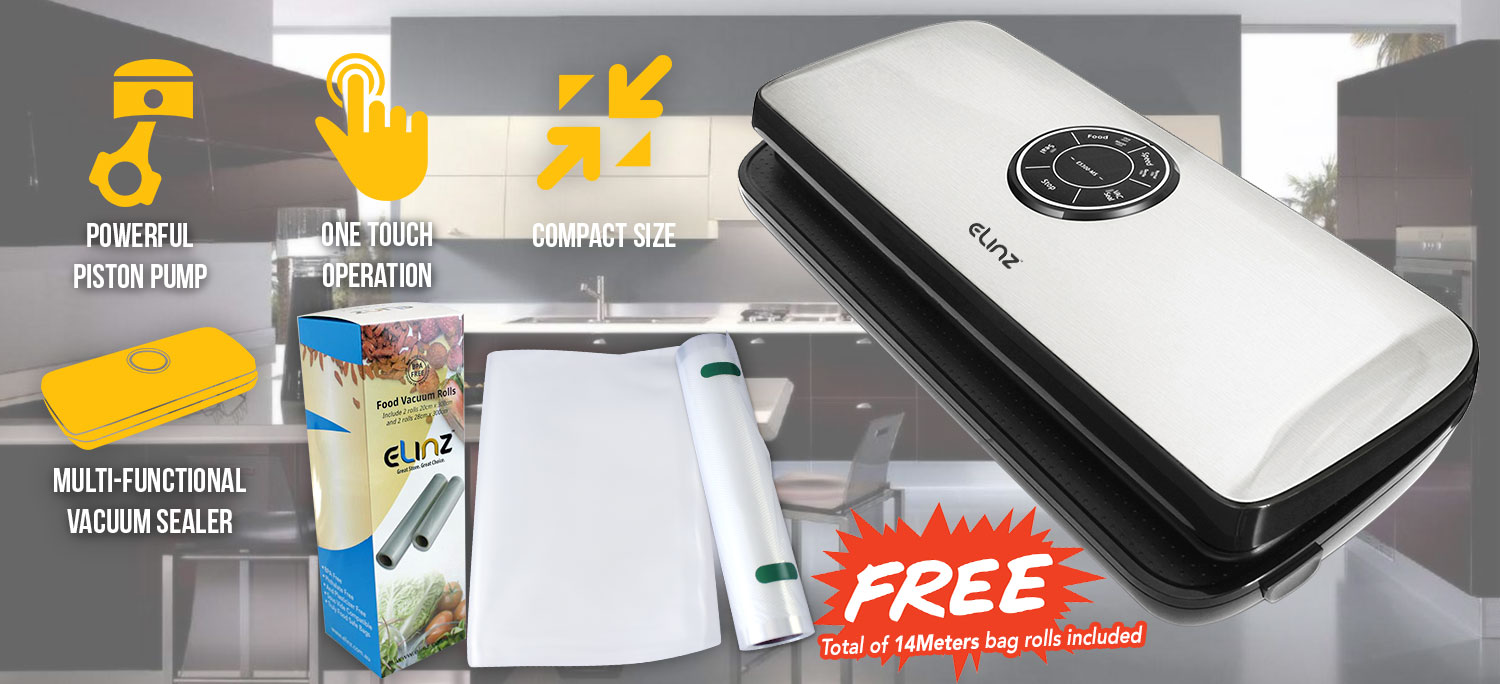 Stainless Steel Food Vacuum Sealer 4X EXTRA Bags Packaging Storage