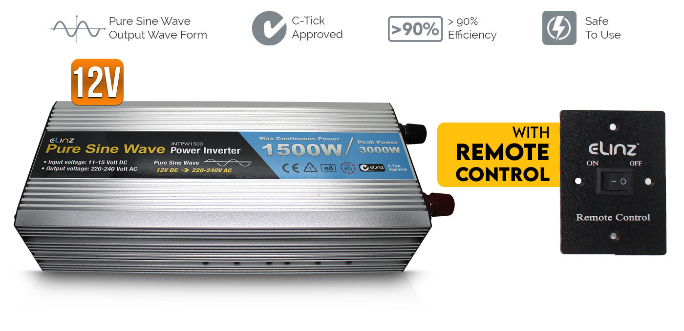 pure sine wave power inverter with caption 1500w and 90% efficiency