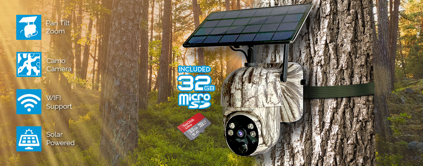 WiFi PTZ Solar Powered Camouflage CCTVCamera