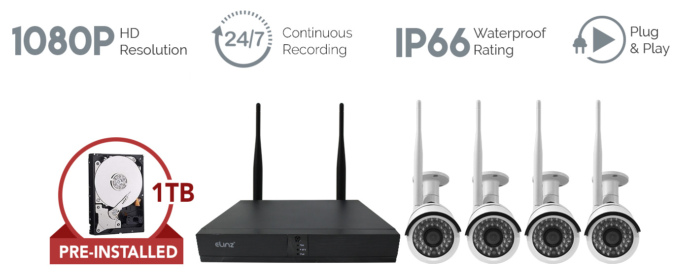 4CH Wireless Camera Security System
