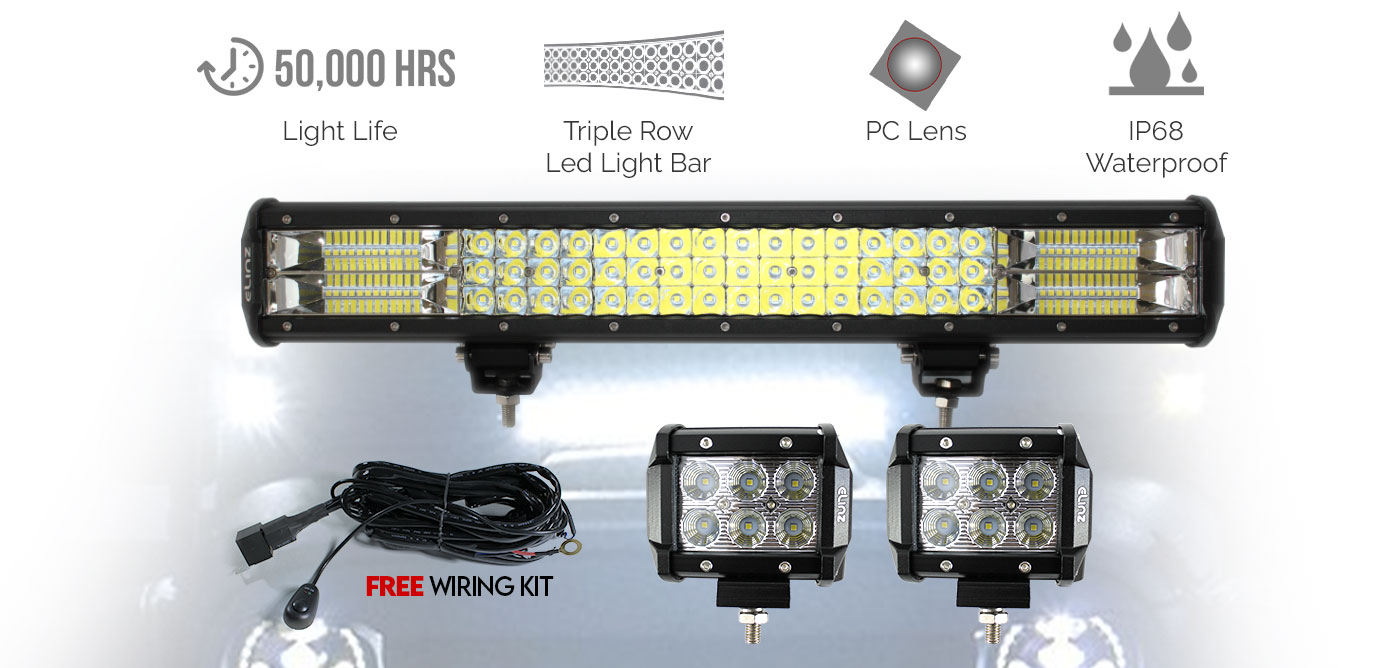 20 Inch LED Light Bar and 4 inch CREE Worklight
