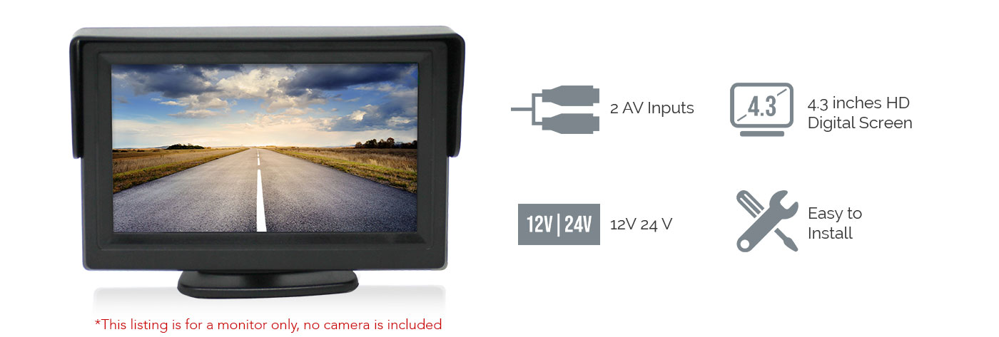 4.3 inches Digital LCD Monitor 12V 24V