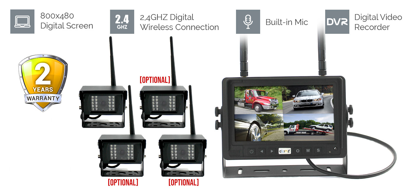 7 inch Digital Wireless Reversing Camera Kit