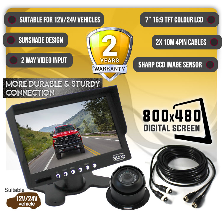 7 inch Monitor HD Reversing CCD Eyeball Camera
