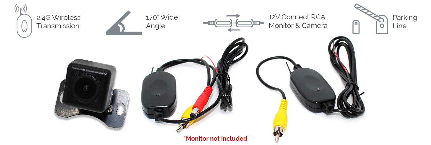 Mini CMOS Car Reversing Camera 2.4G Wireless Receiver Transmitter