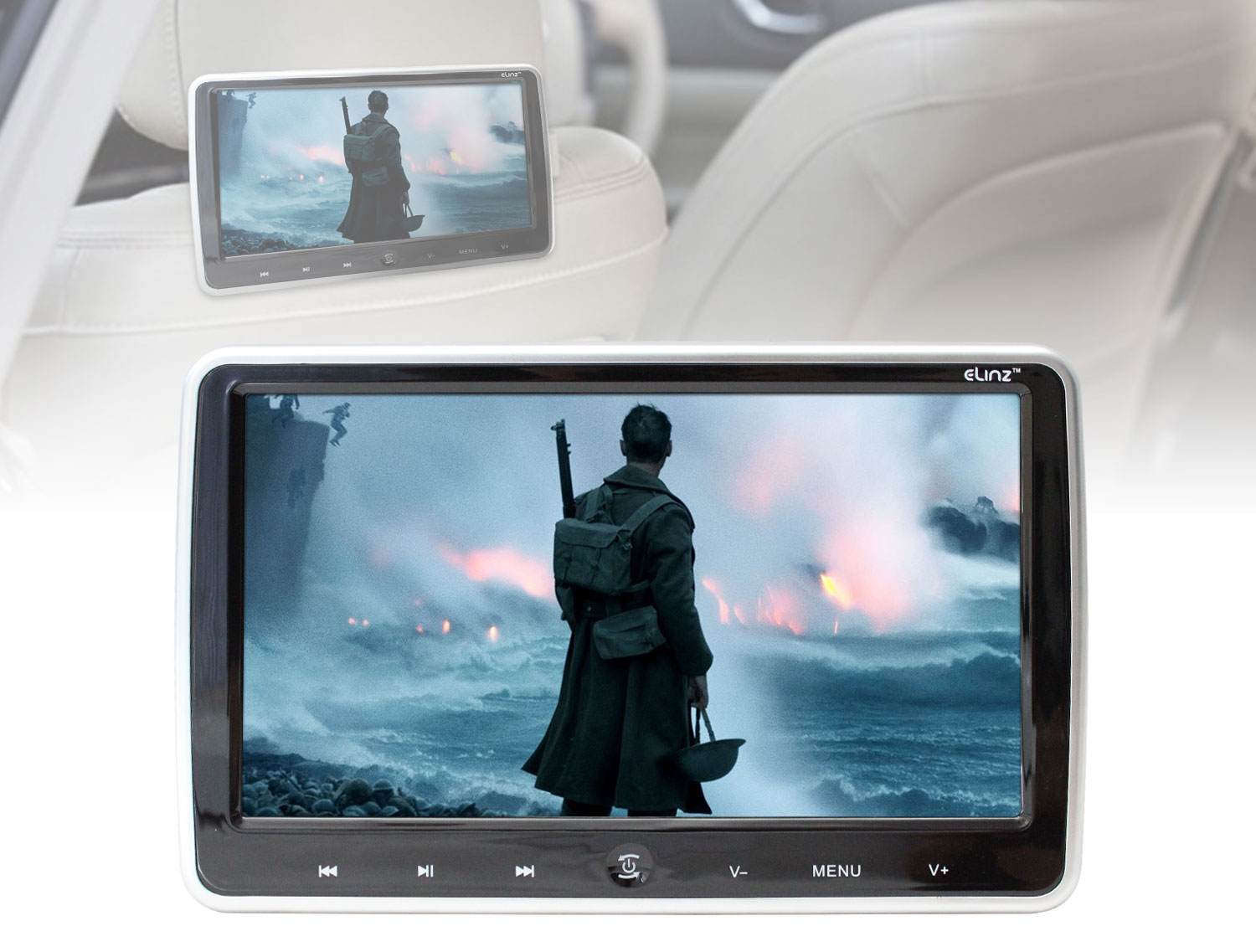 car dvd player showing movie