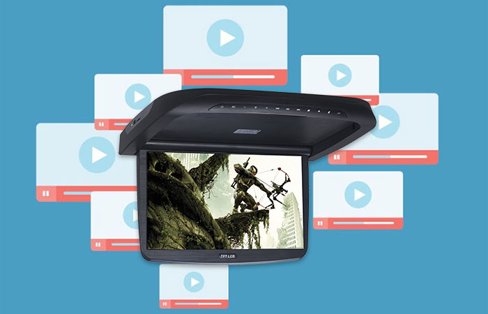Video Formats 15.6 inch Roof Mount DVD Player