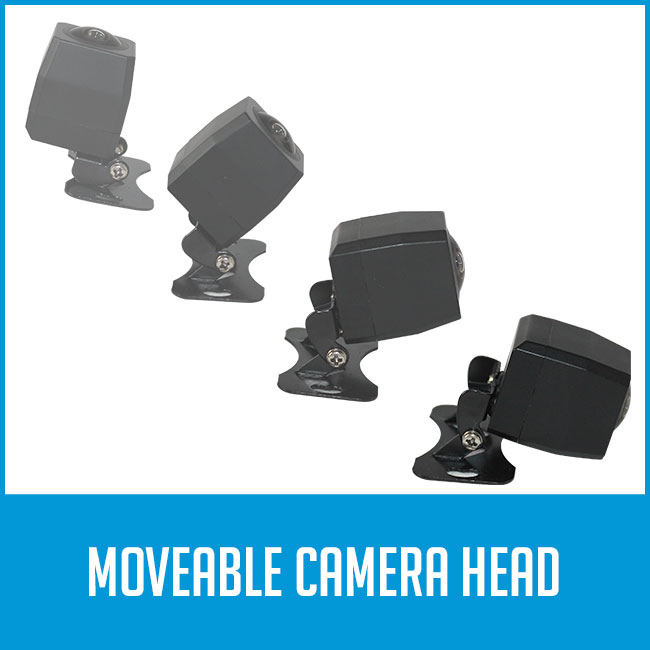movable camera head on reverse camera