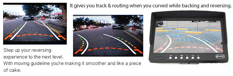 view of reversing camera monitor with guidelines