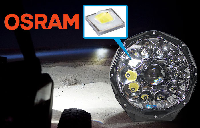 Osram LED Chips + Laser Spot Driving Light