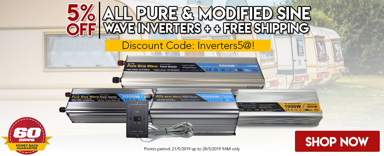 Pure and Modified Sine Wave Inverters Promo