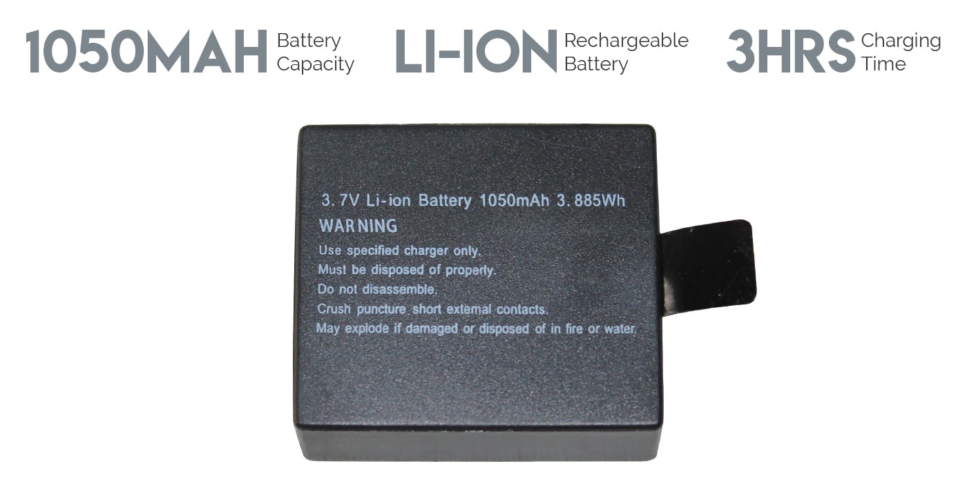 Action camera extra rechargeable battery