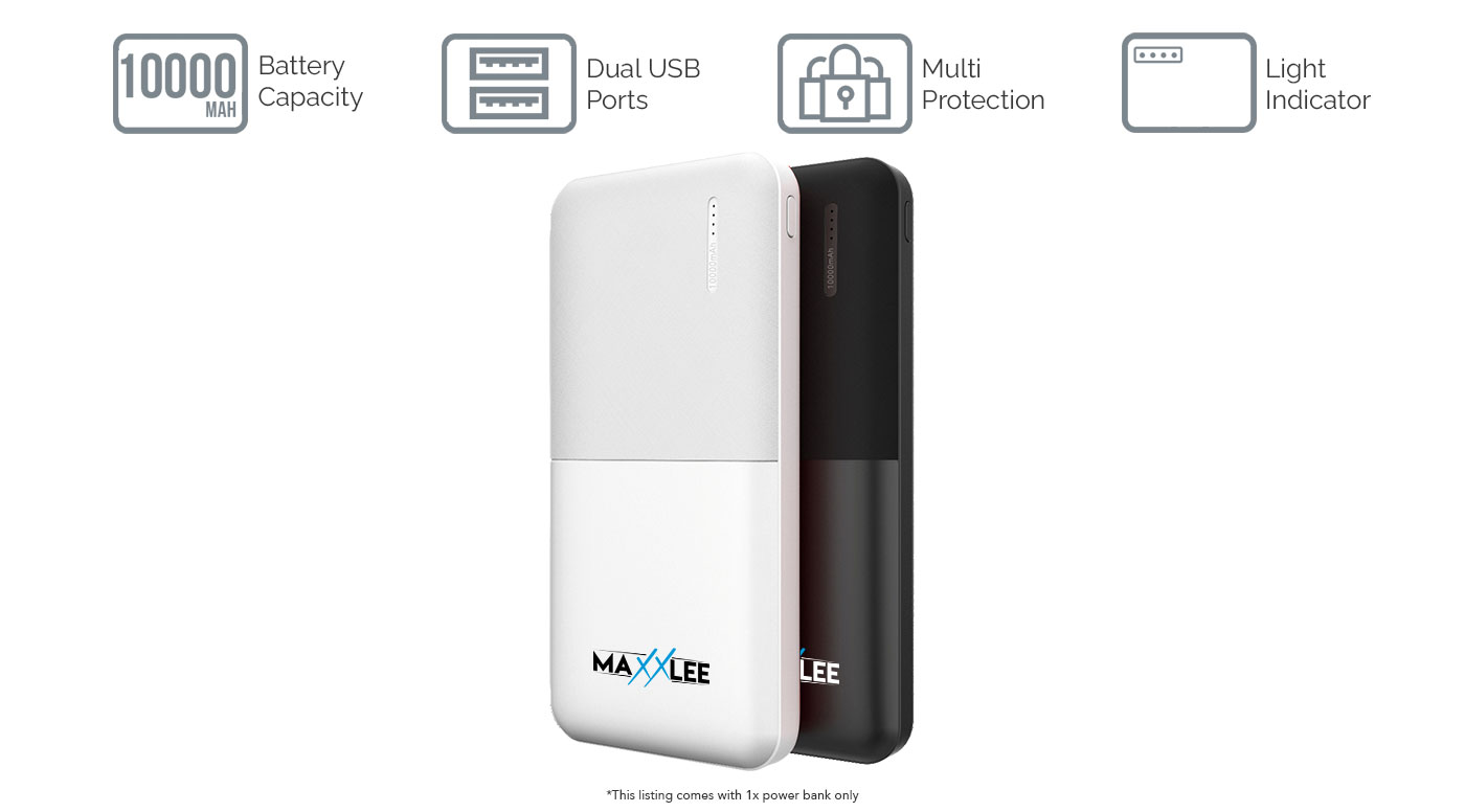 Maxxlee Slim 10000mAh Power Bank