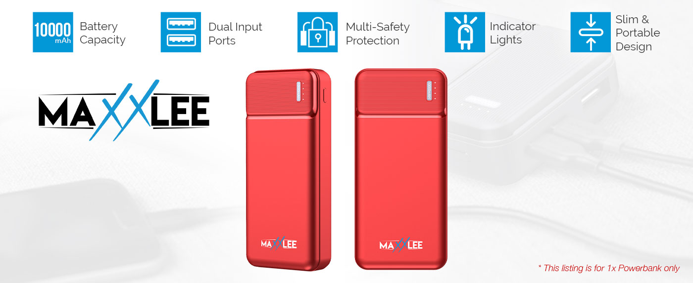 Maxxlee 10000mAh Slim Power Bank 