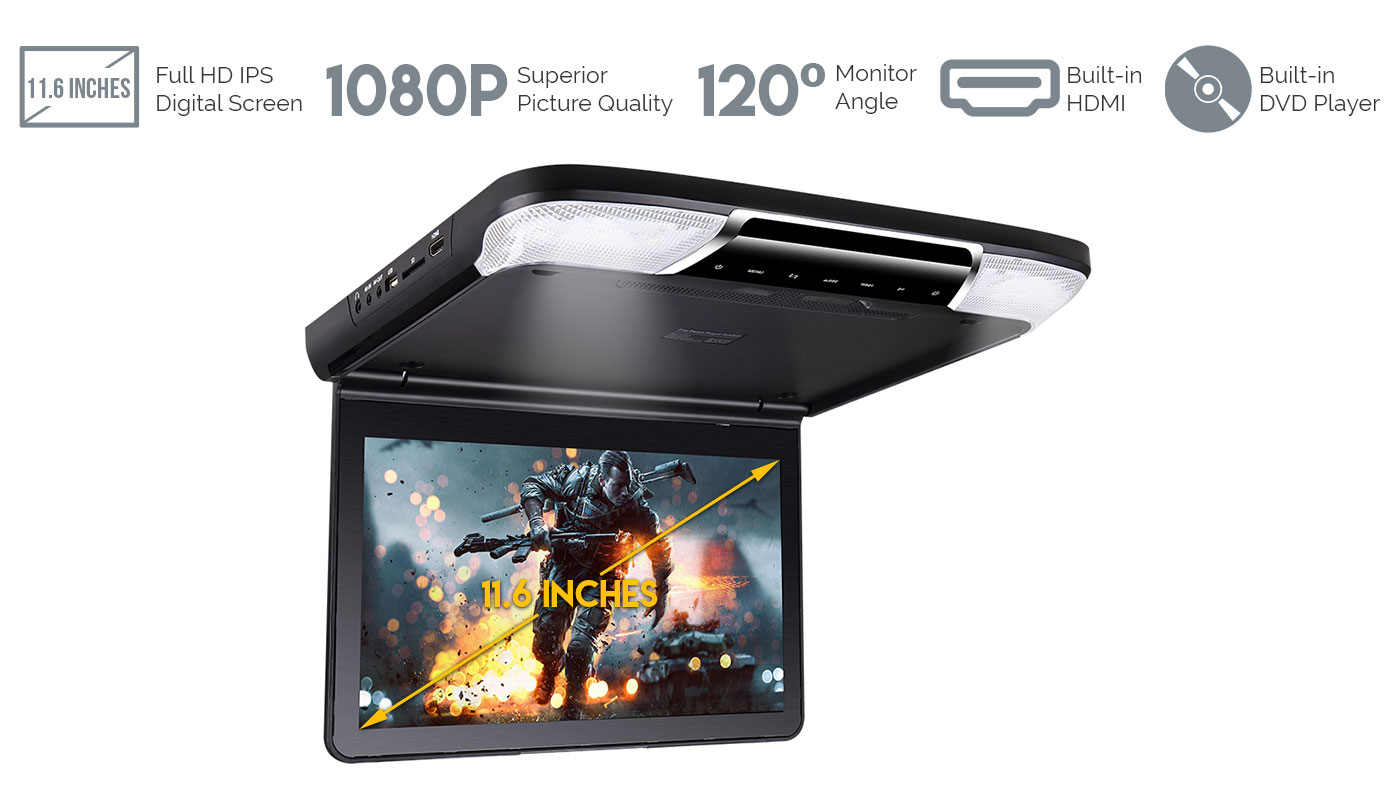 11.6 inches IPS Roof Mount Car DVD Player