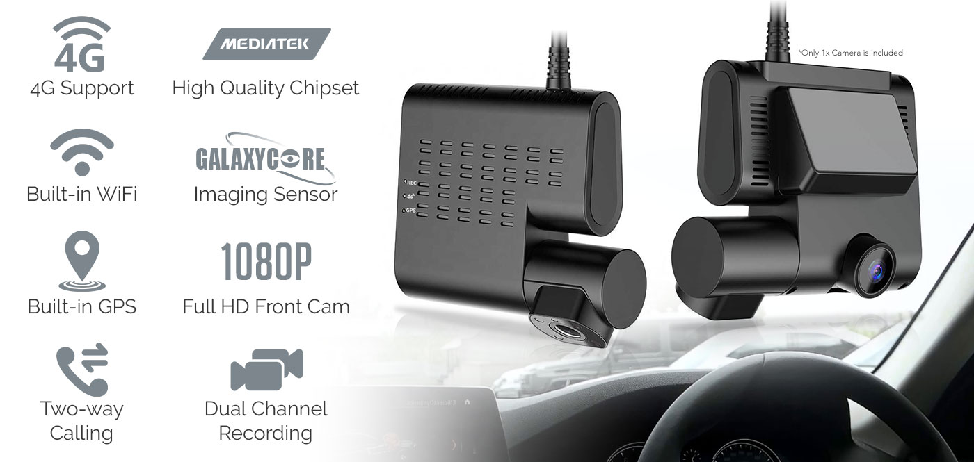 4G Dual Dash Cam Full HD