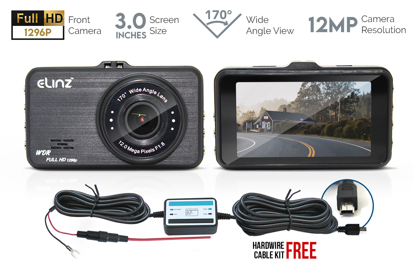 3.0 LCD Dash Cam DVR Car Video Camera