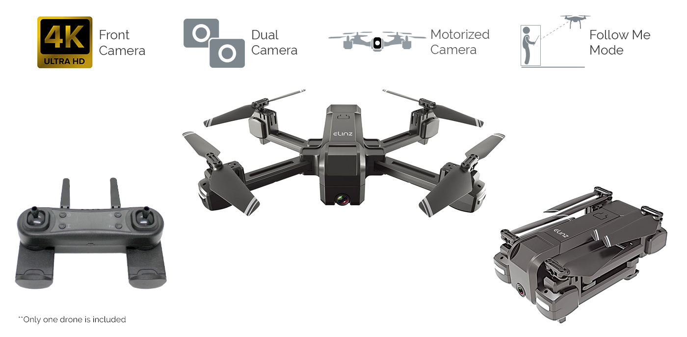 Elinz RC Drone 4K Photo Foldable 
