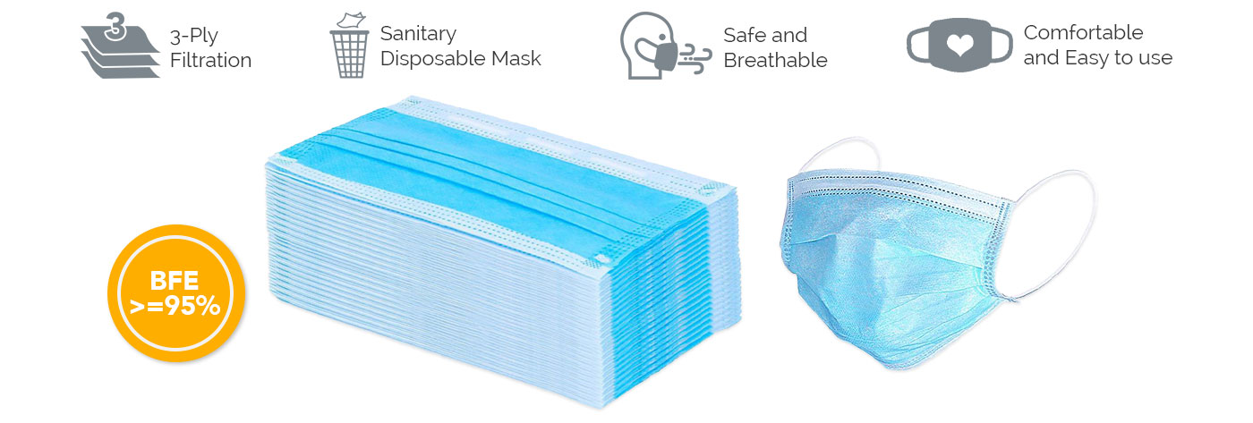 50pcs Disposable Surgical Face Masks 3 layer Protective Anti Virus Flu Dust Sanitary Mask Earloop