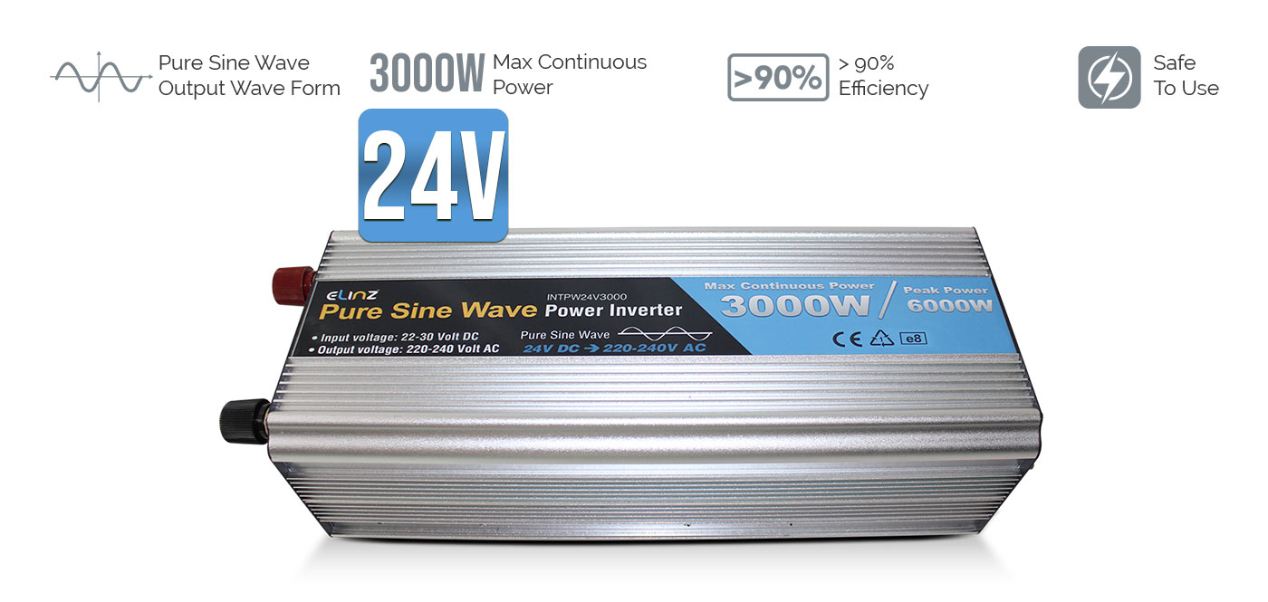 pure sine wave power inverter with caption 3000W and 90% efficiency