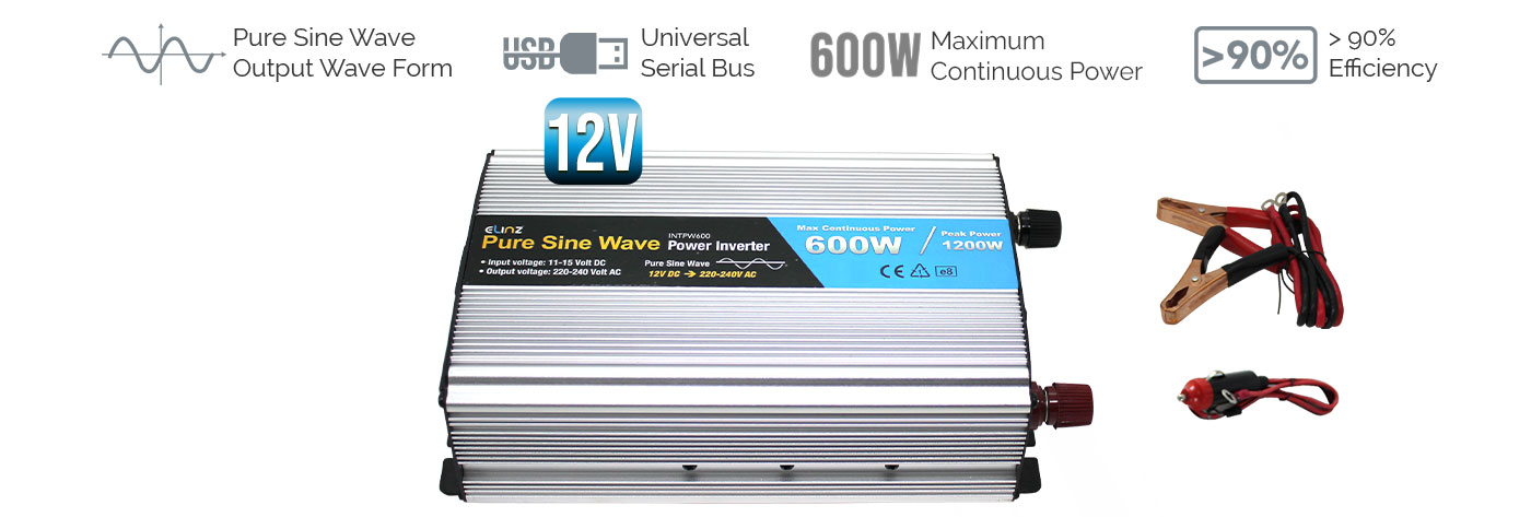 600W Pure Sine Wave Power Inverter