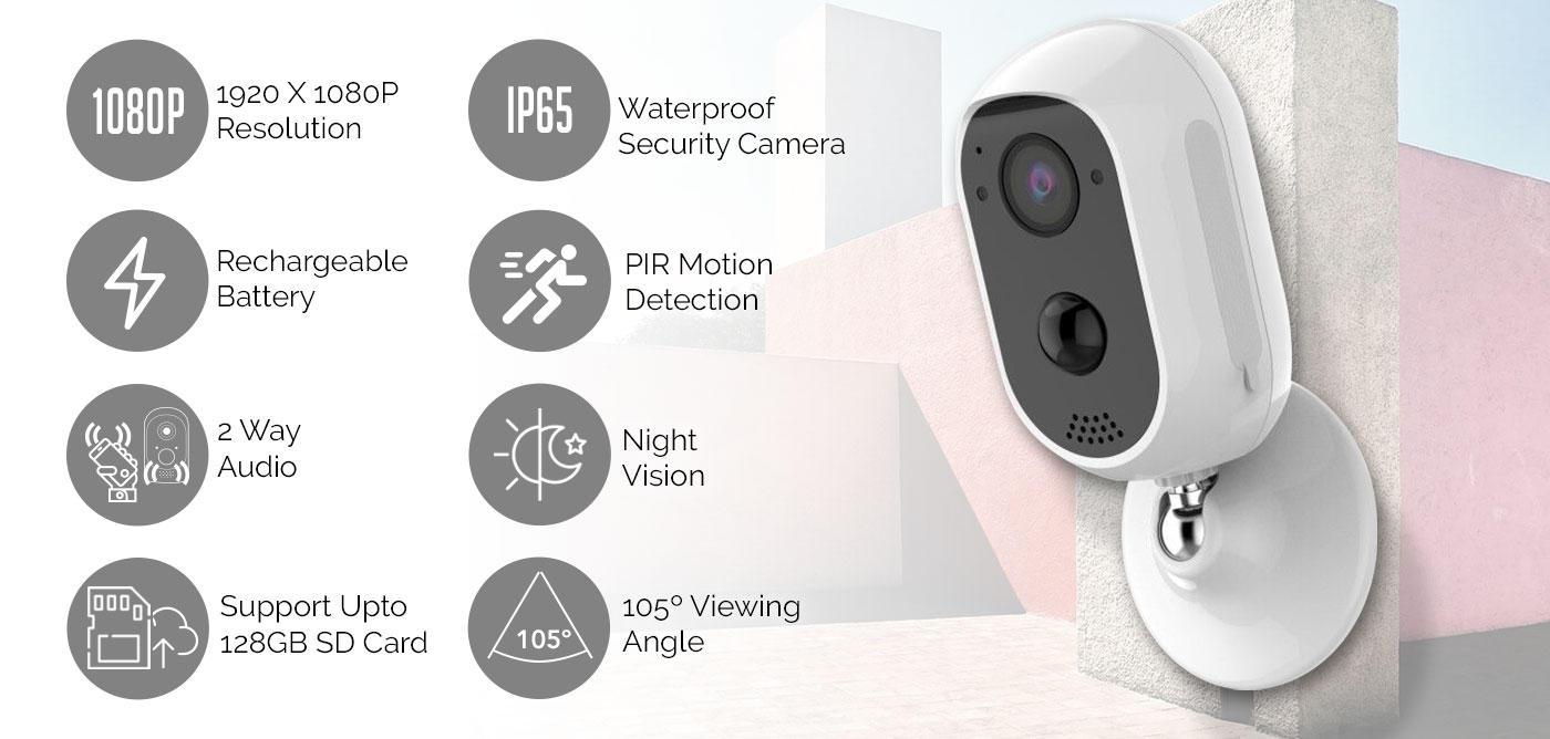 Wireless Security IP Camera Wire-free