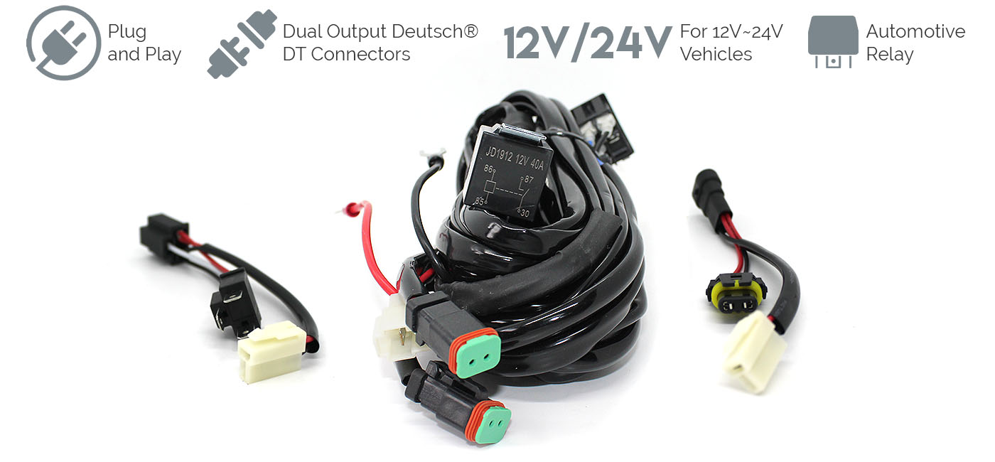 DT Wiring Harness Kit for LED Driving Light Lightba