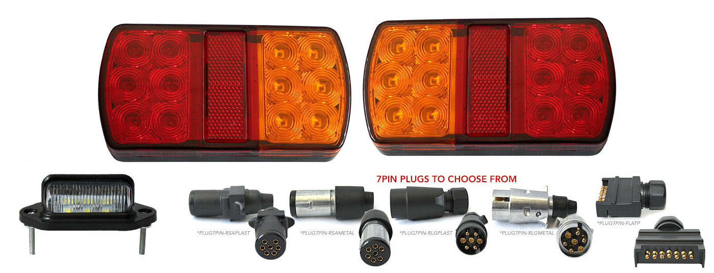 Trailer Tail Lights Kit 24 LED License Plate Light