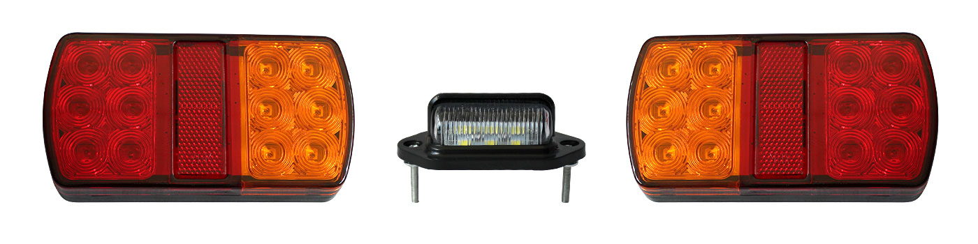Trailer Tail Lights Kit 24 LED License Plate Light