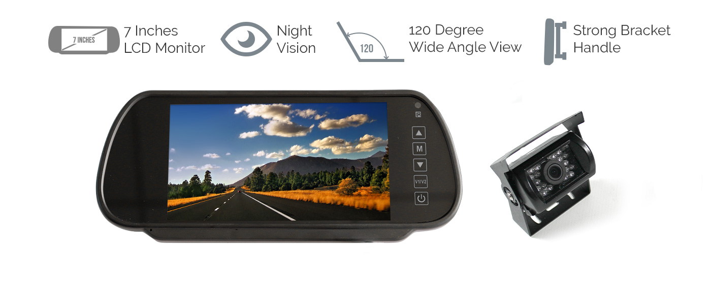 7 inch Clip on Rearview Monitor Reversing Camera