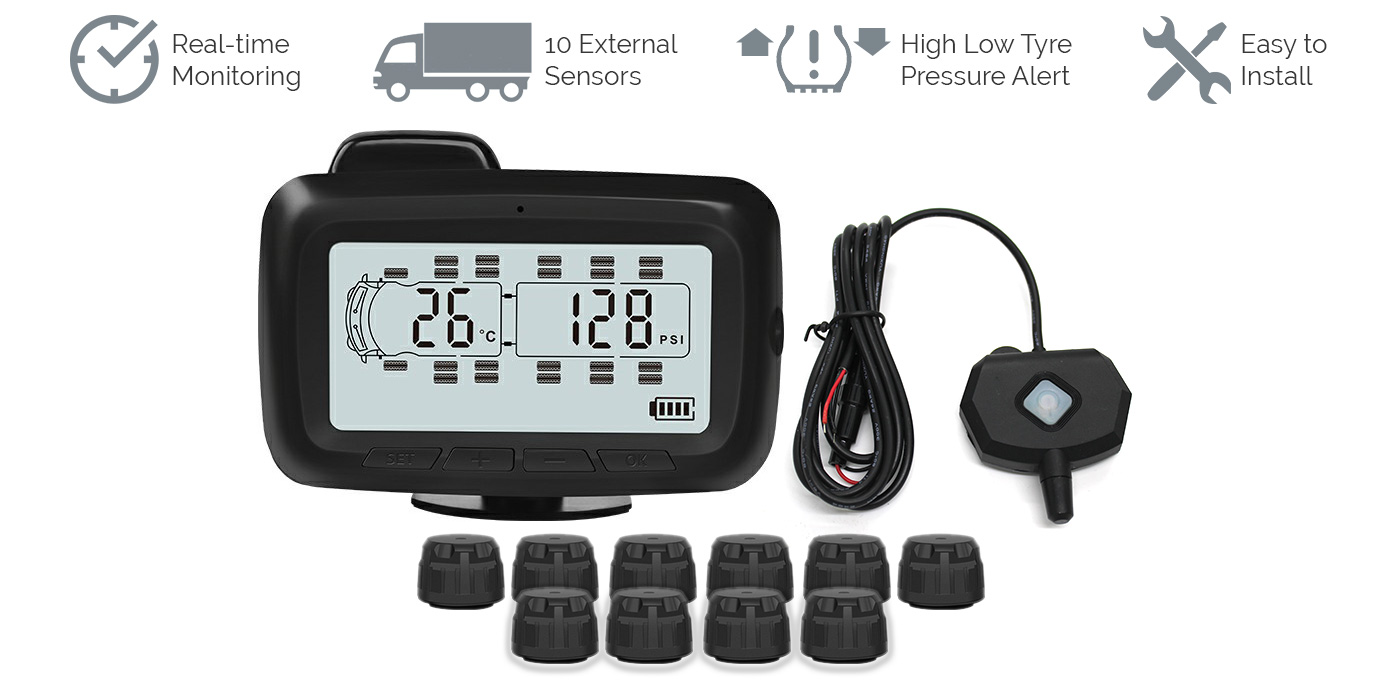 Wireless Digital TPMS Tire Pressure Monitoring System 10 Sensors