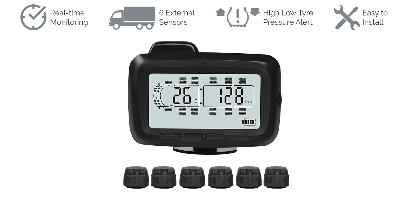 Wireless Digital TPMS Tire Pressure Monitoring System 6 Sensors