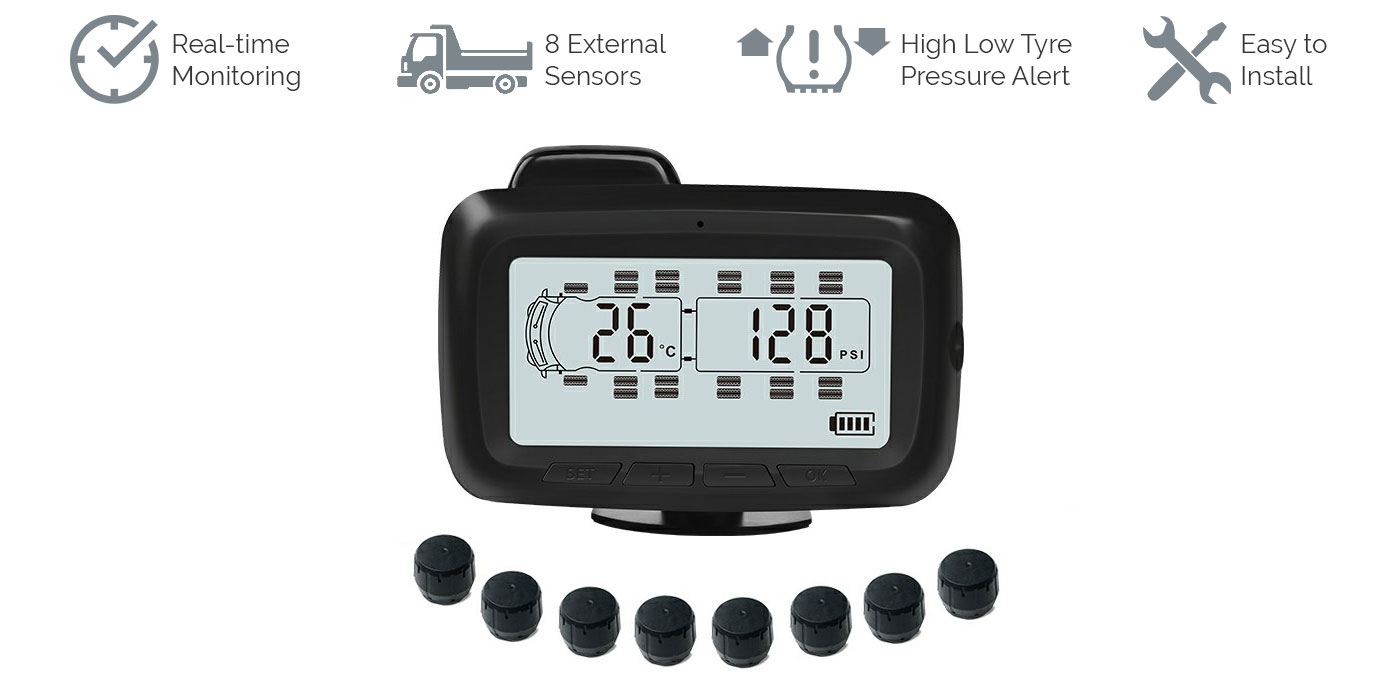 Wireless Digital TPMS Tire Pressure Monitoring System 8 Sensors