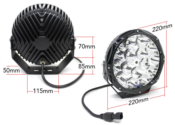 Round Spot Driving Lights Product Dimensions
