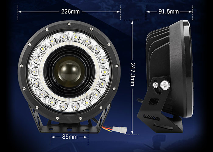 Round Driving Light Dimensions