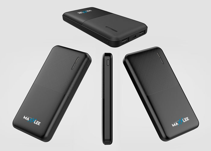 Black Slim 10000mAh Power Bank Product Views