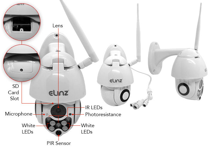 4MP Wireless PTZ WiFi IP Security Camera Product Views