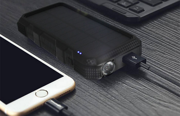 power bank charging an iphone